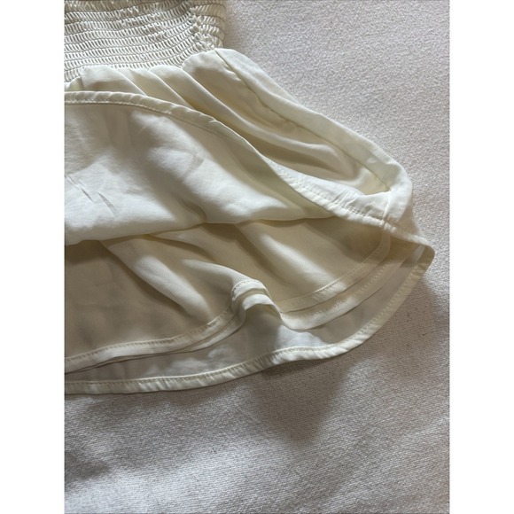 American Eagle Smocked Babydoll Spaghetti Strap Top Ivory SzL - Picture 6 of 9